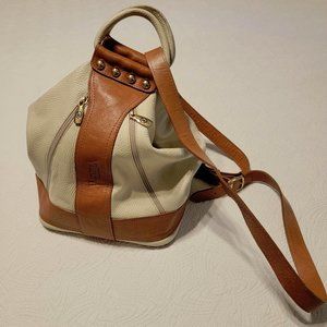Valentina Italian Leather Convertible Sling Backpack Bucket Bag